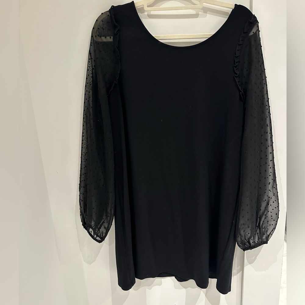 Black dress with sheer long sleeves XL